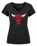 Chicago Bulls Tri Blend Distressed Logo T-Shirt product image 1, provided for visual reference and product detail review