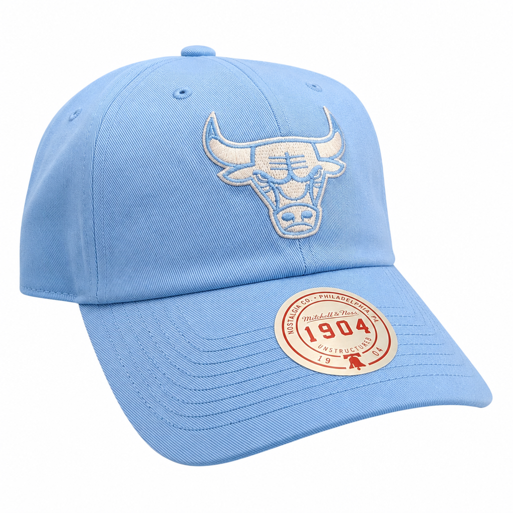 Chicago Bulls Mitchell & Ness NBA Blue Gleam Pro Strapback Hat product image 3, provided for visual reference and product