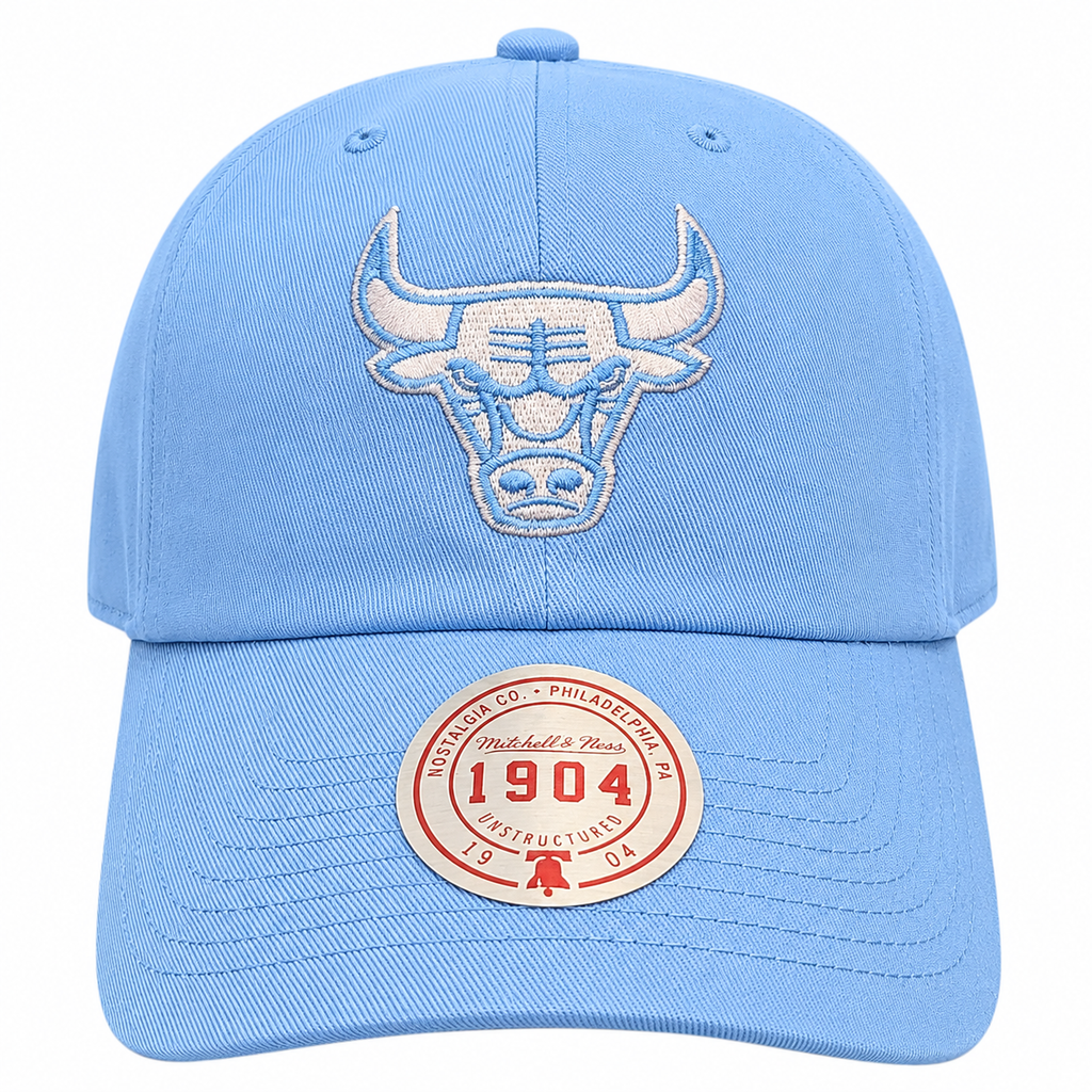 Chicago Bulls Mitchell & Ness NBA Blue Gleam Pro Strapback Hat product image 2, provided for visual reference and product