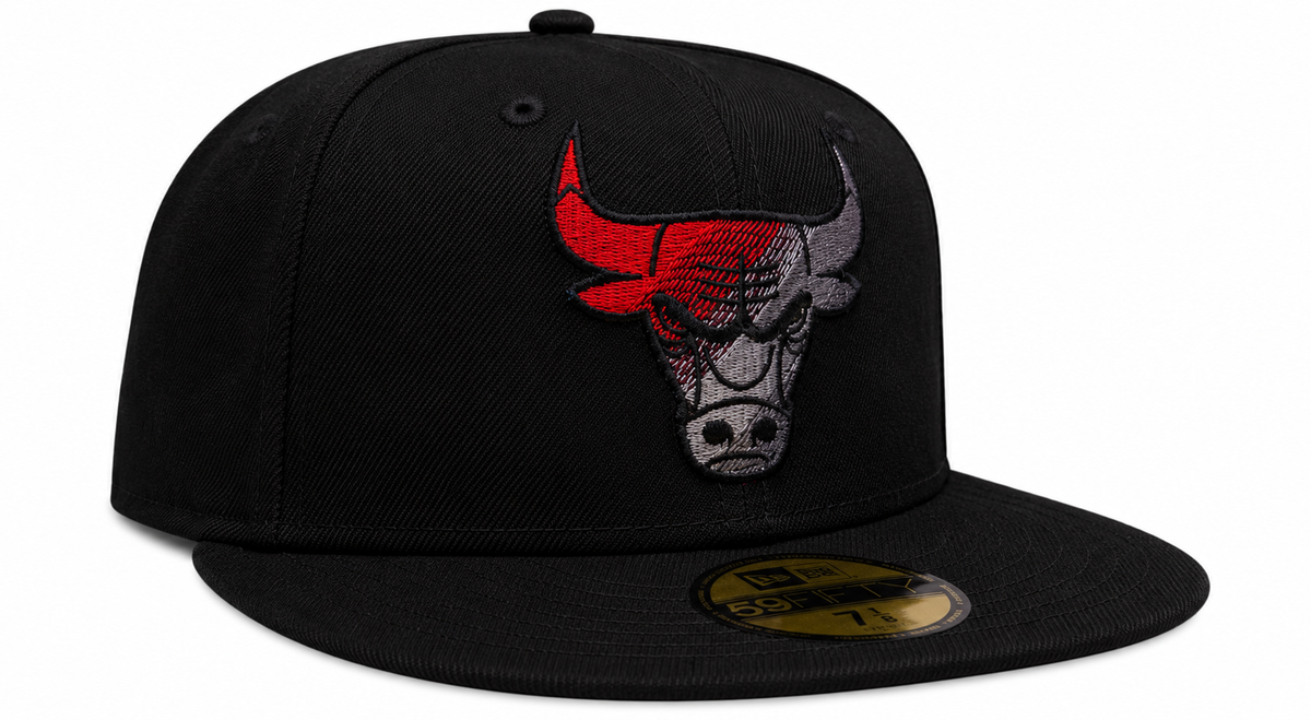 Chicago Bulls New Era Logo Fade 6X Black 59FIFTY Fitted Hat product image 3, provided for visual reference and product