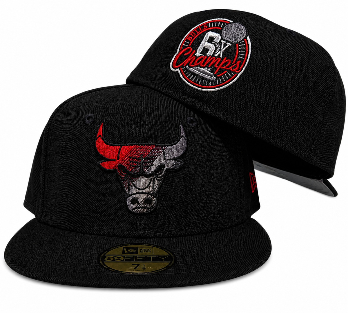 Chicago Bulls New Era Logo Fade 6X Black 59FIFTY Fitted Hat product image 1, provided for visual reference and product