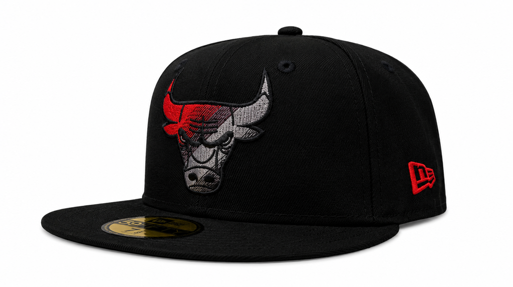 Chicago Bulls New Era Logo Fade 6X Black 59FIFTY Fitted Hat product image 4, provided for visual reference and product