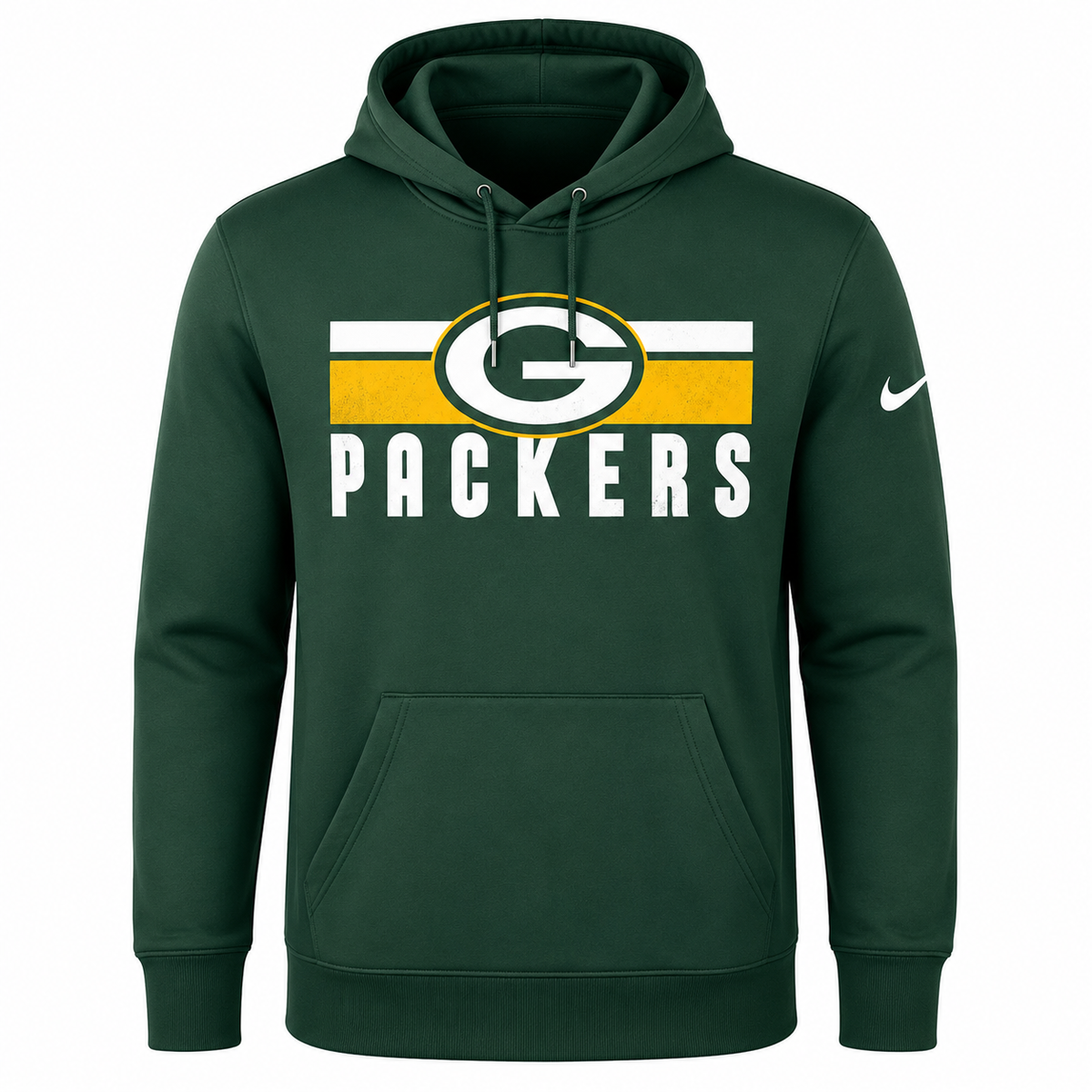 Green Bay Packers Nike Team Green Pullover Hoodie for Men product image 1, provided for visual reference and product detail