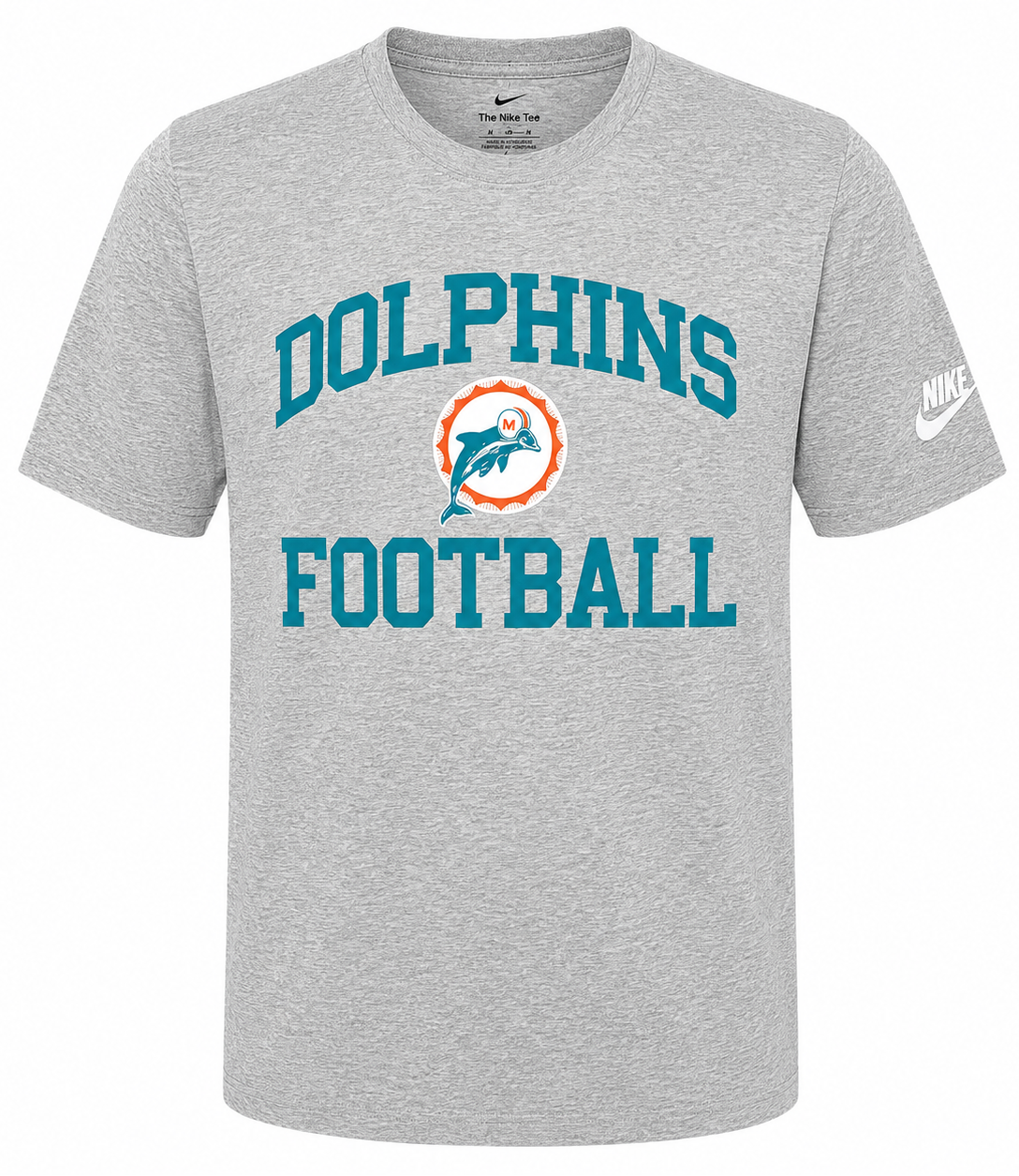 Miami Dolphins Nike Throwback Gray Logo Essential T-Shirt for Men product image 1, provided for visual reference and product