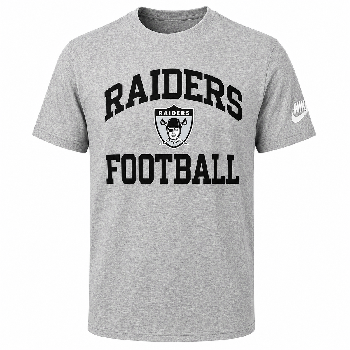 Las Vegas Raiders Gray Logo Essential T-Shirt for Men product image 1, provided for visual reference and product detail