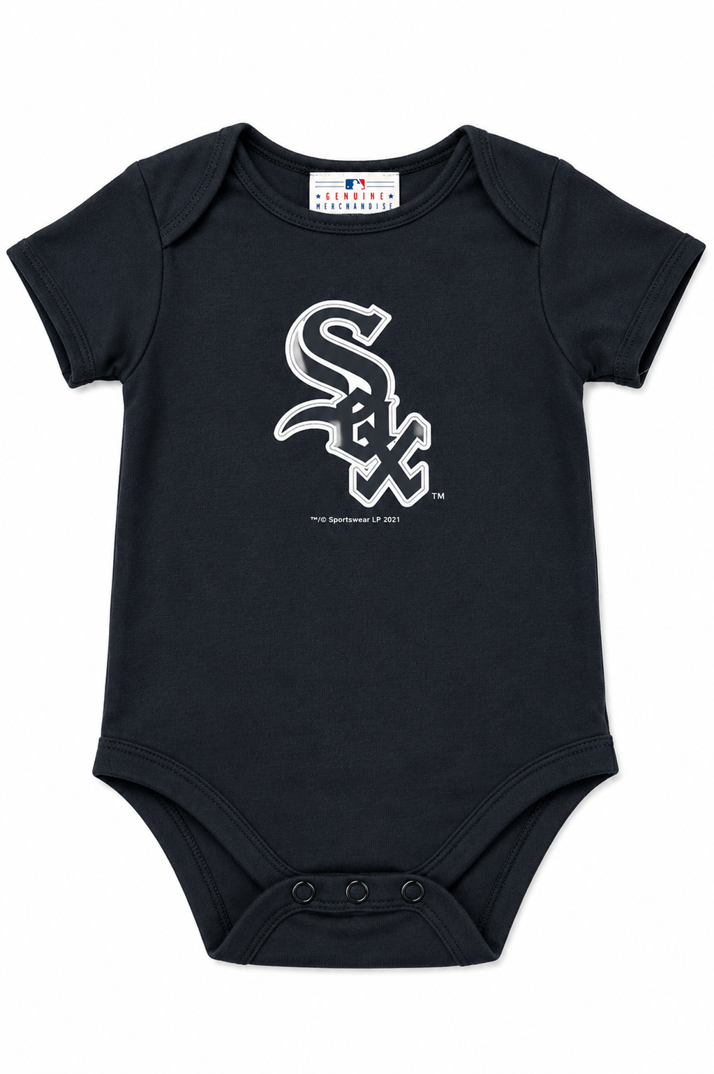 Chicago White Sox Black Primary Team Logo Newborn/Infant Creeper product image 1, provided for visual reference and product