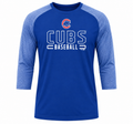 Chicago Cubs Fanatics Outline Engage Performance Royal 3/4 Sleeve T-Shirt for Men product image 1, provided for visual