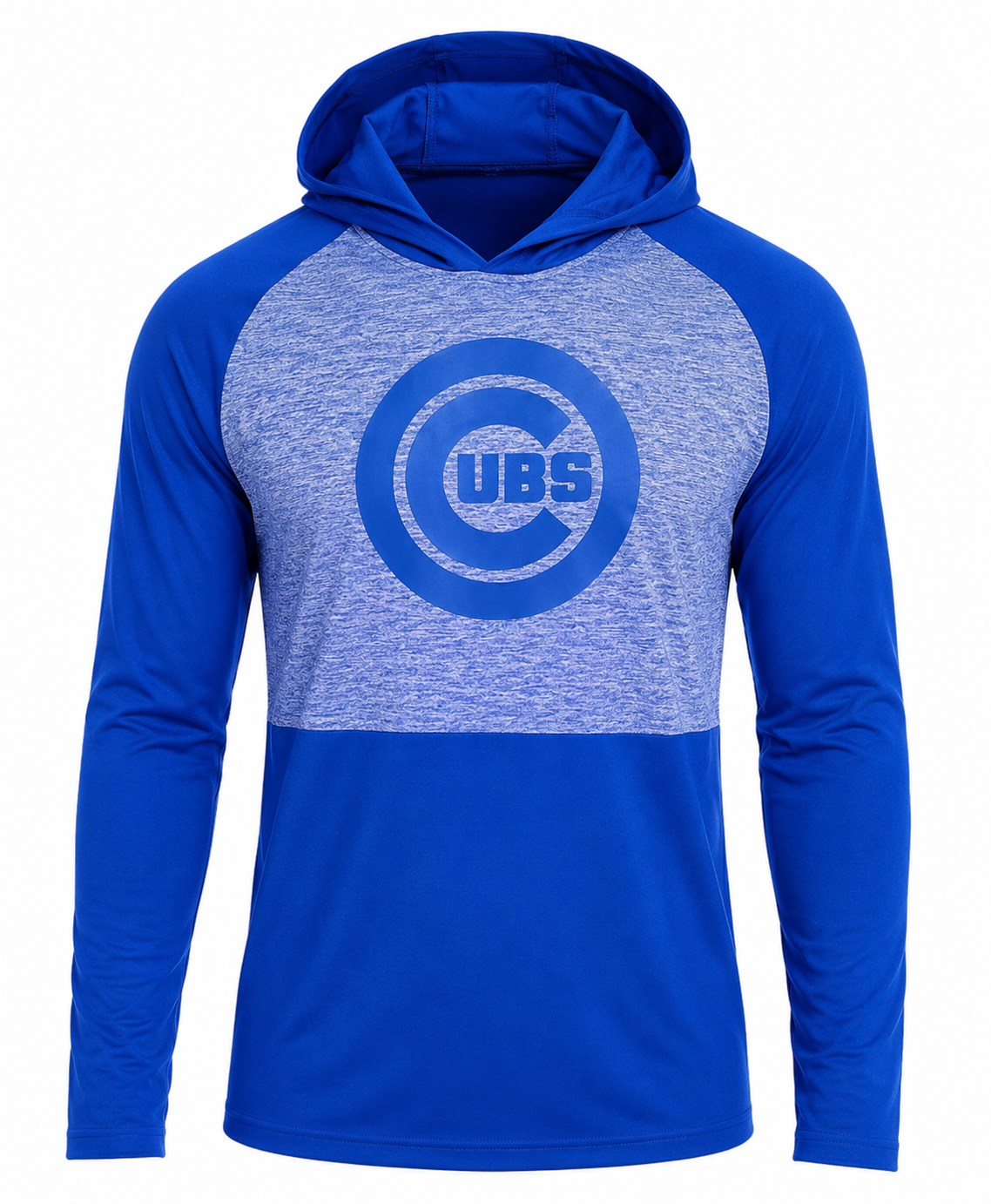 Chicago Cubs Fanatics Transit Tonal Performance Royal Long Sleeve Lightweight Hoodie for Men product image 1, provided for