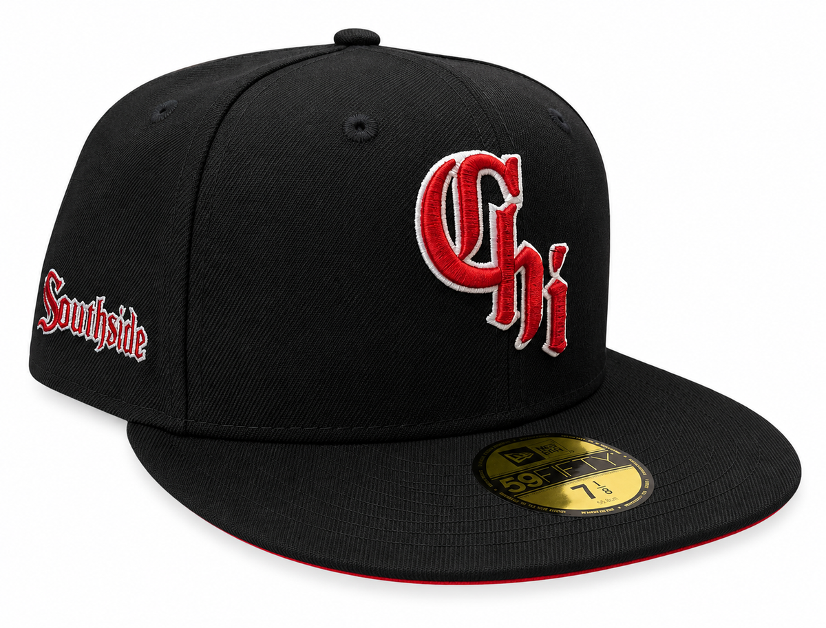 Chicago White Sox New Era City Connect Red/Black 59FIFTY Fitted Hat product image 1, provided for visual reference and