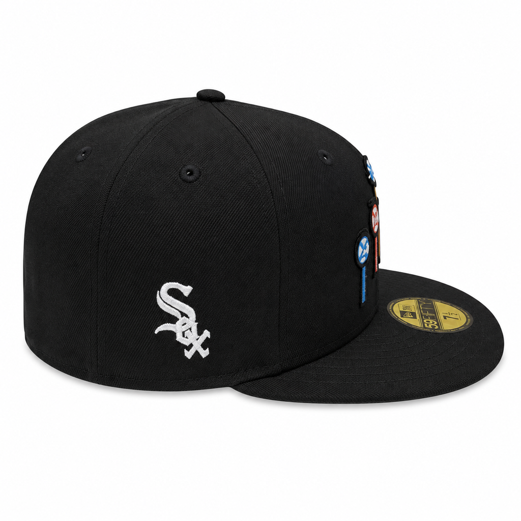Chicago White Sox New Era Black Pinwheels 59FIFTY Fitted Hat product image 5, provided for visual reference and product