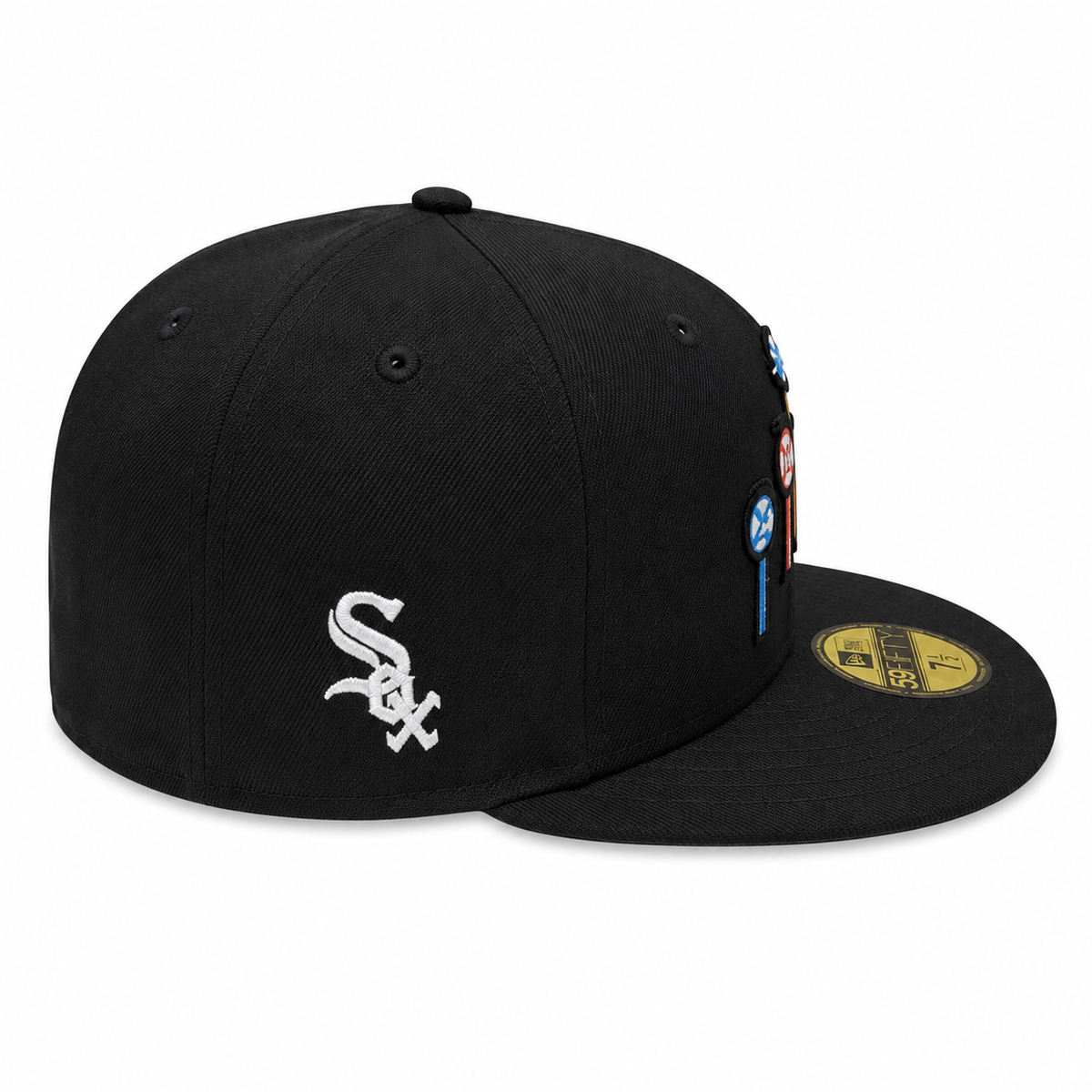 Chicago White Sox New Era Black Pinwheels 59FIFTY Fitted Hat product image 5, provided for visual reference and product