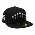 Chicago White Sox New Era Black Pinwheels 59FIFTY Fitted Hat product image 1, provided for visual reference and product