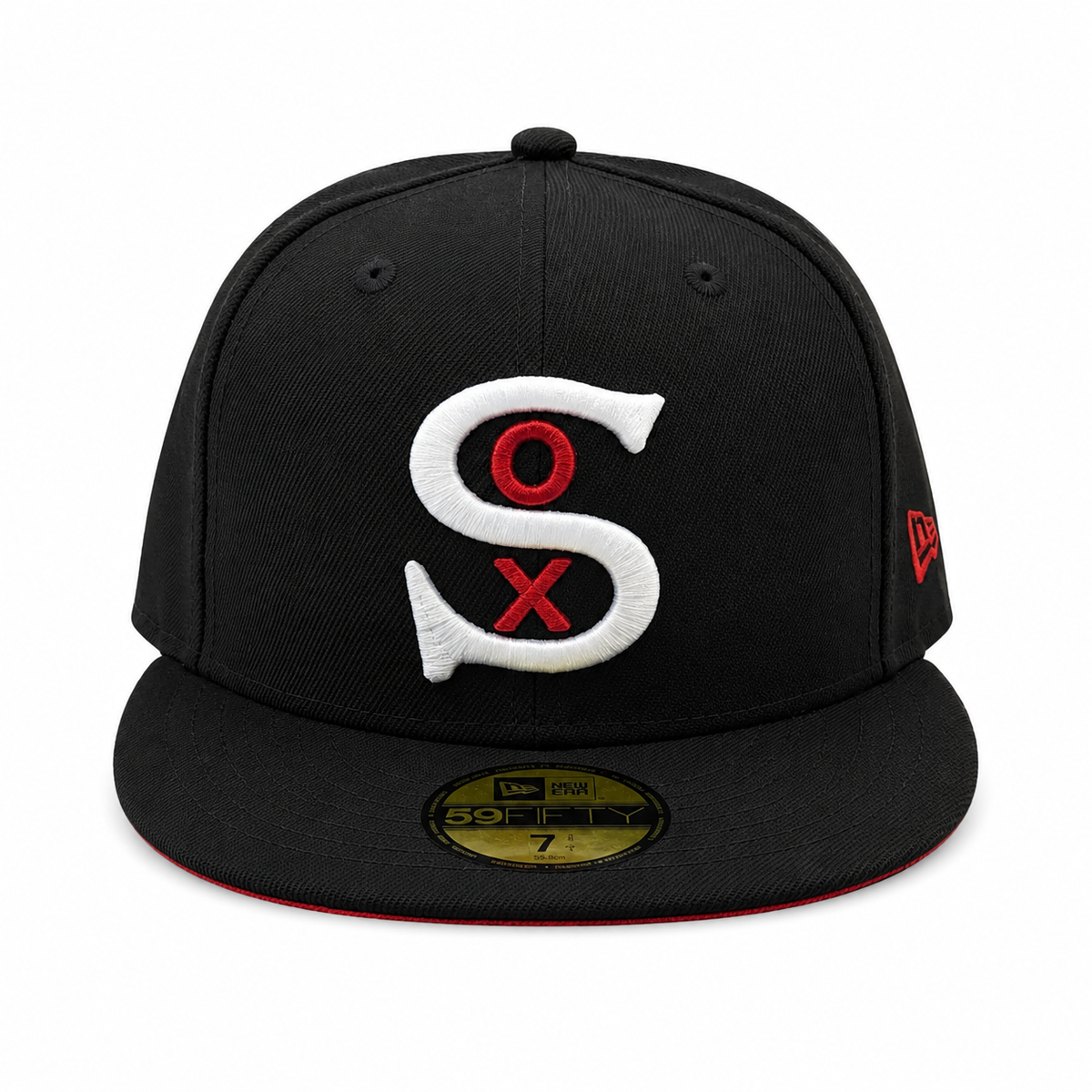 Chicago White Sox New Era 1917 Black/Red 59Fifty Hat product image 2, provided for visual reference and product detail review