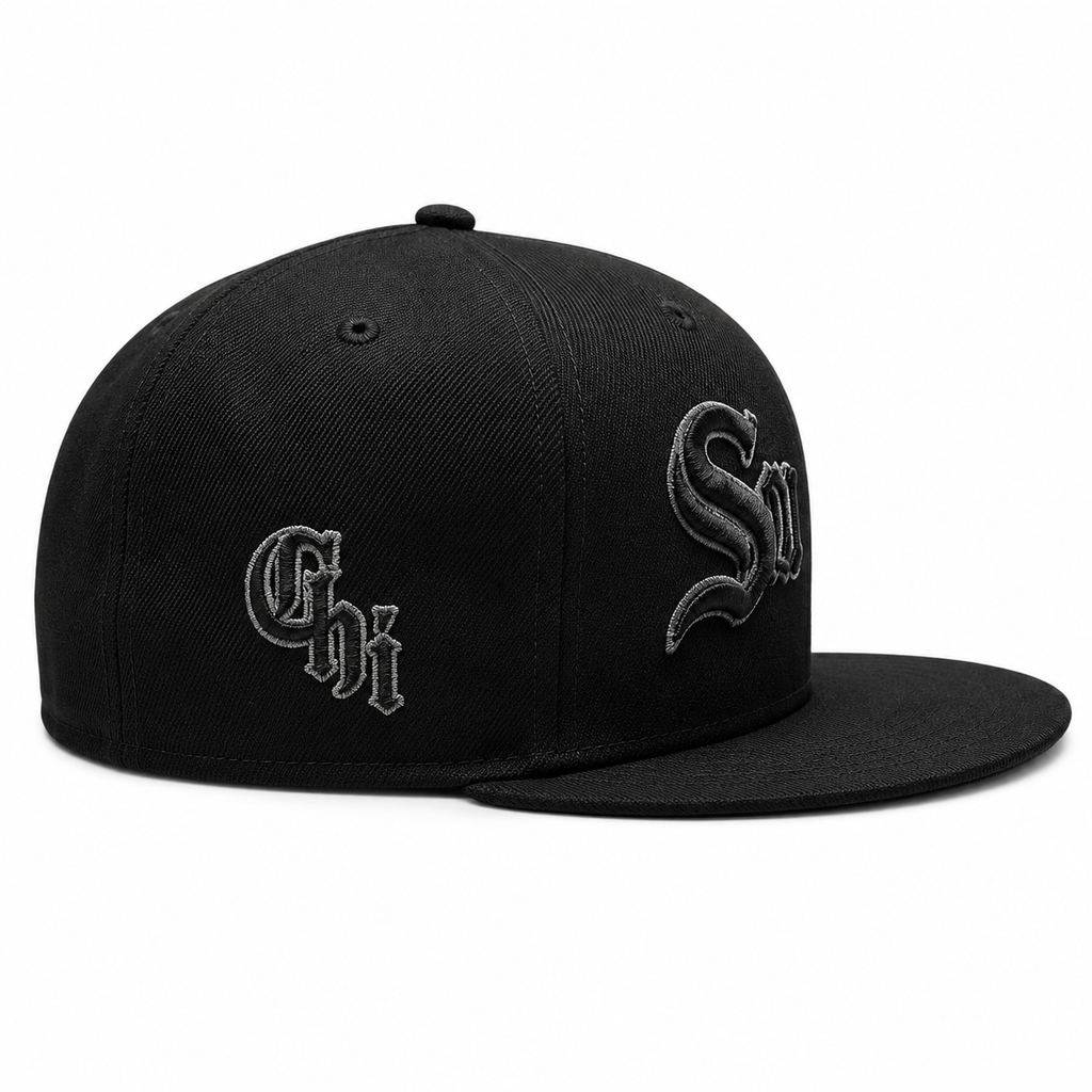 Chicago White Sox Tonal Trim Southside Blackout City Connect 59FIFTY Fitted Hat product image 4, provided for visual