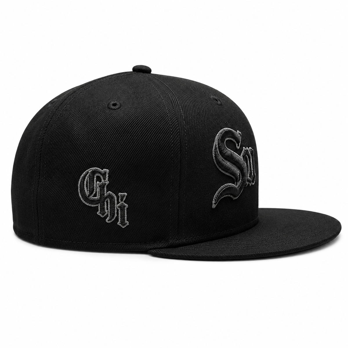 Chicago White Sox Tonal Trim Southside Blackout City Connect 59FIFTY Fitted Hat product image 4, provided for visual