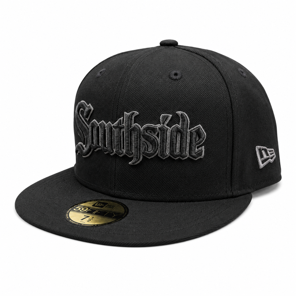 Chicago White Sox Tonal Trim Southside Blackout City Connect 59FIFTY Fitted Hat product image 3, provided for visual