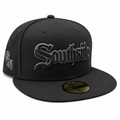 Chicago White Sox Tonal Trim Southside Blackout City Connect 59FIFTY Fitted Hat product image 1, provided for visual