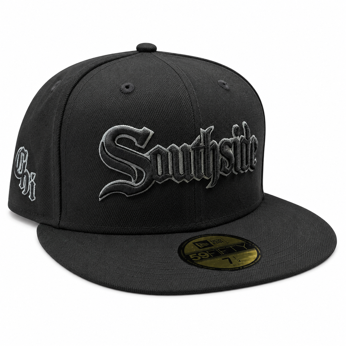 Chicago White Sox Tonal Trim Southside Blackout City Connect 59FIFTY Fitted Hat product image 1, provided for visual