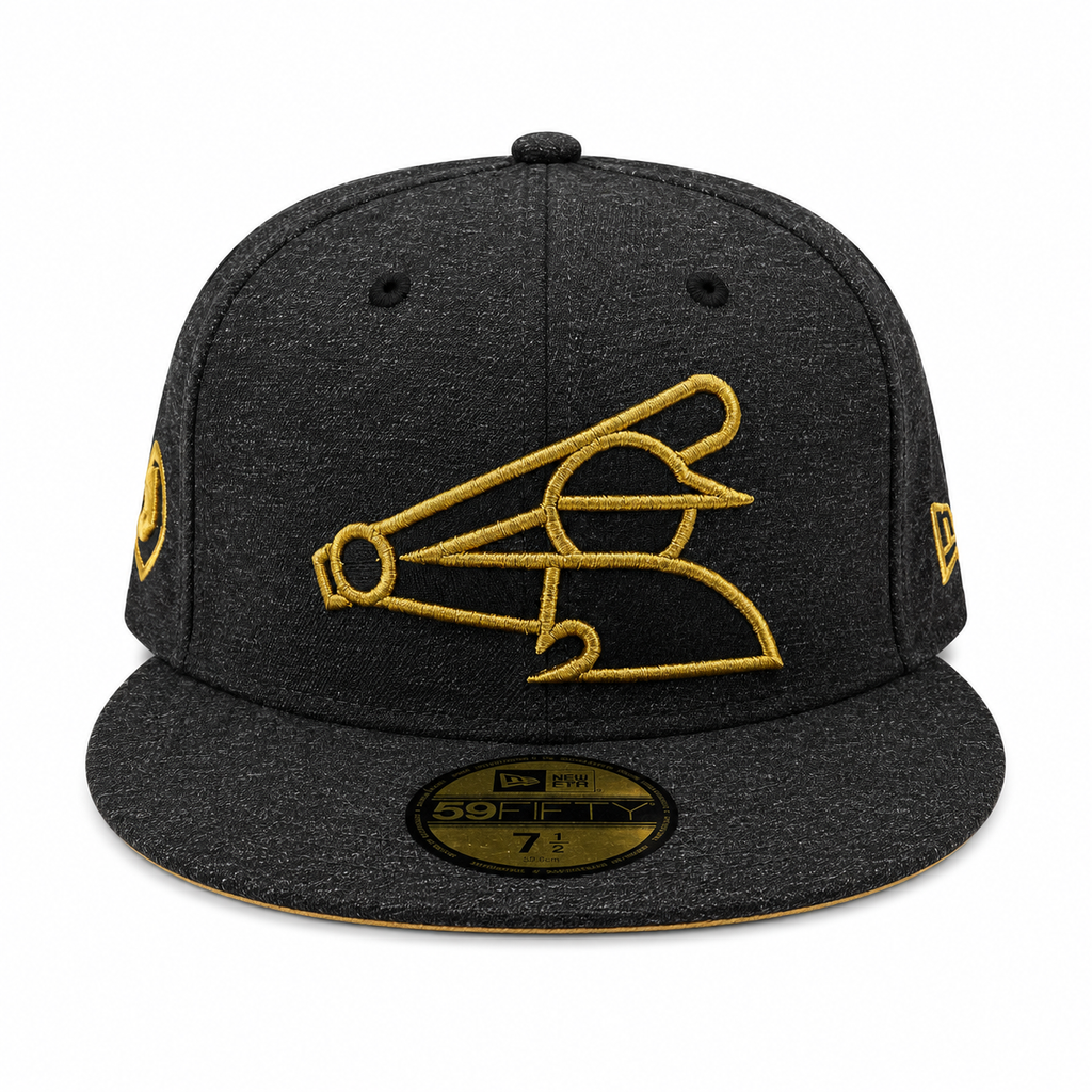 Chicago White Sox New Era Heather Black/Gold 59FIFTY Fitted Hat product image 2, provided for visual reference and product
