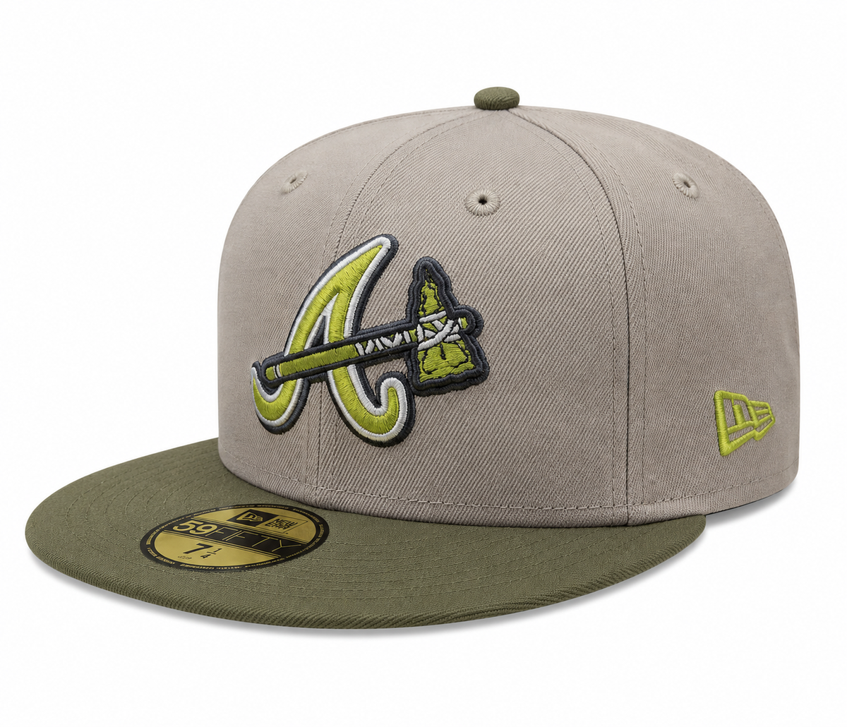 Atlanta Braves New Era 2 Tone Stone/ Green Bark Sevendust Home inspired 59FIFTY Fitted Hat product image 3, provided for