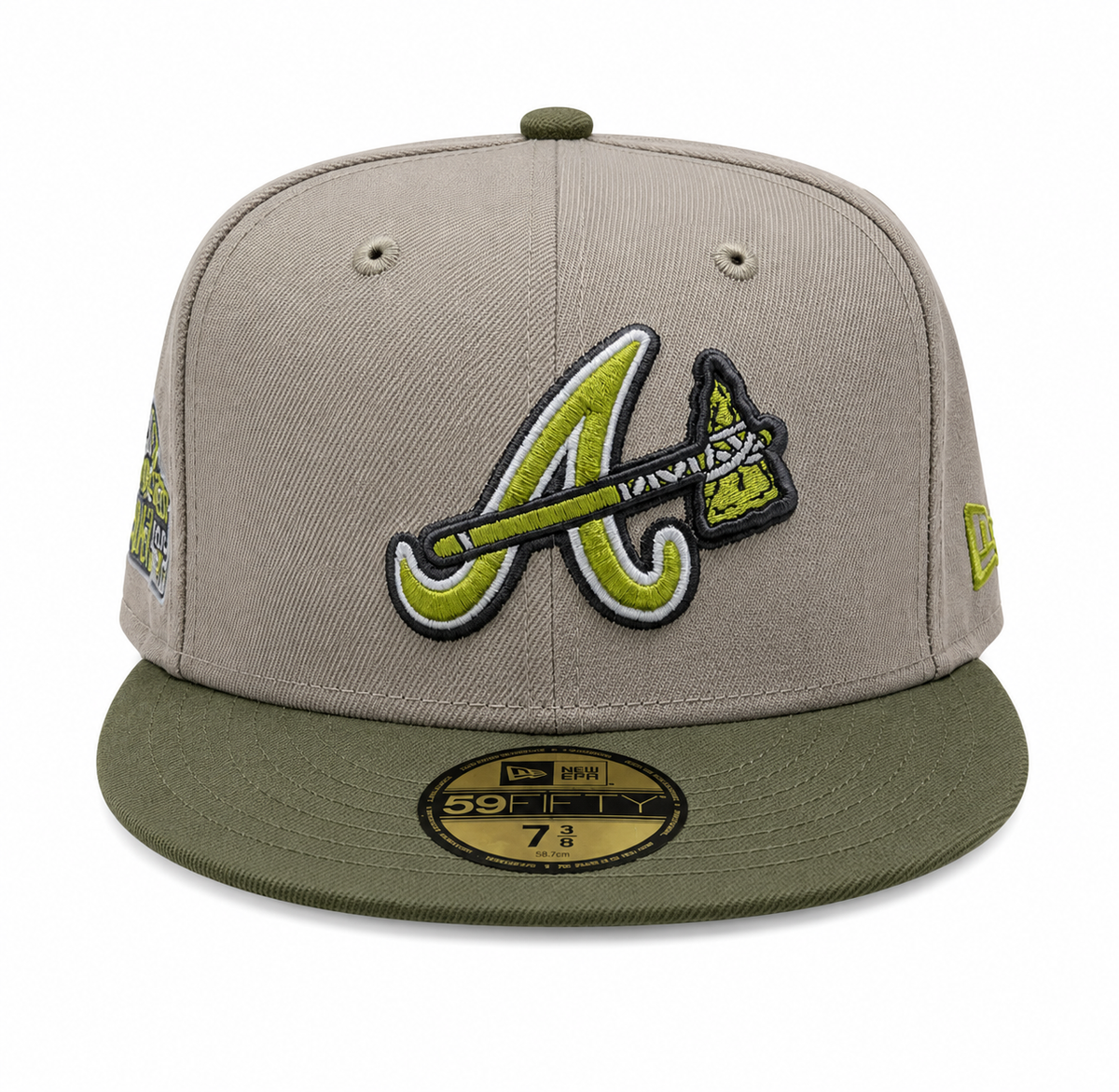 Atlanta Braves New Era 2 Tone Stone/ Green Bark Sevendust Home inspired 59FIFTY Fitted Hat product image 2, provided for