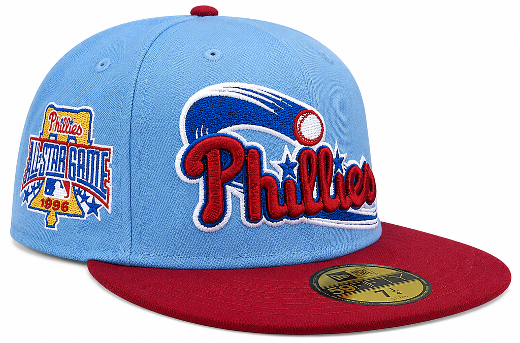 Philadelphia Phillies MLB 1996 ASG 2 Tone Sky Blue/Cardinal New Era 59FIFTY Fitted Hat product image 1, provided for visual
