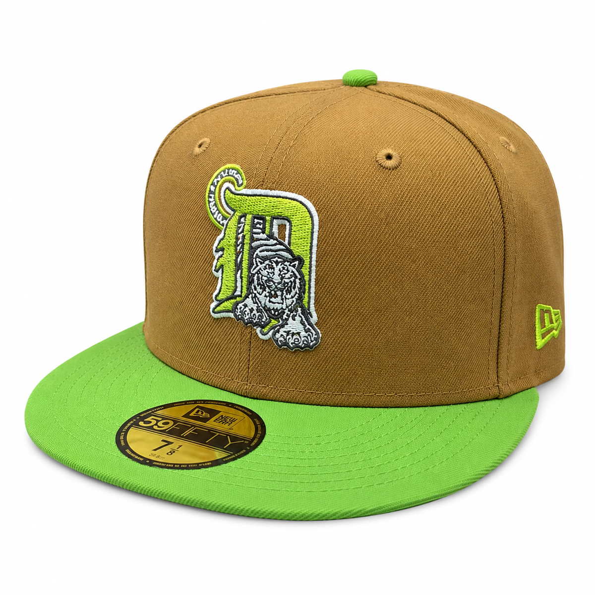 Detroit Tigers New Era Wheat/Lime Cooper 59FIFTY Fitted Hat product image 3, provided for visual reference and product