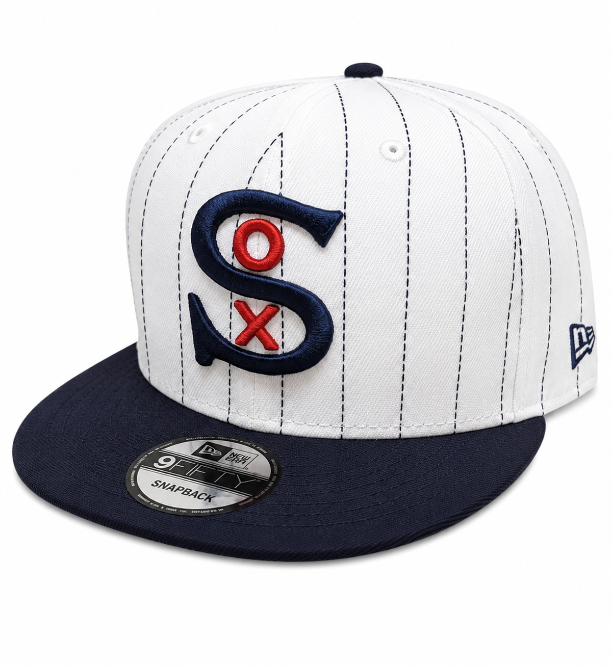 Chicago White Sox New Era 1917 2 Tone White Pinstripe/Navy 9FIFTY Snapback Adjustable Hat product image 3, provided for
