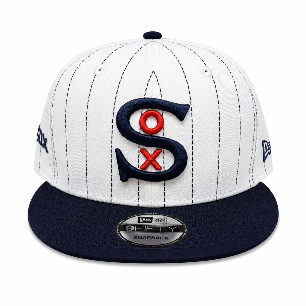 Chicago White Sox New Era 1917 2 Tone White Pinstripe/Navy 9FIFTY Snapback Adjustable Hat product image 2, provided for