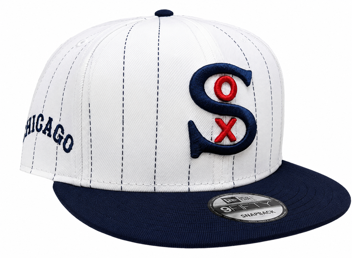 Chicago White Sox New Era 1917 2 Tone White Pinstripe/Navy 9FIFTY Snapback Adjustable Hat product image 1, provided for