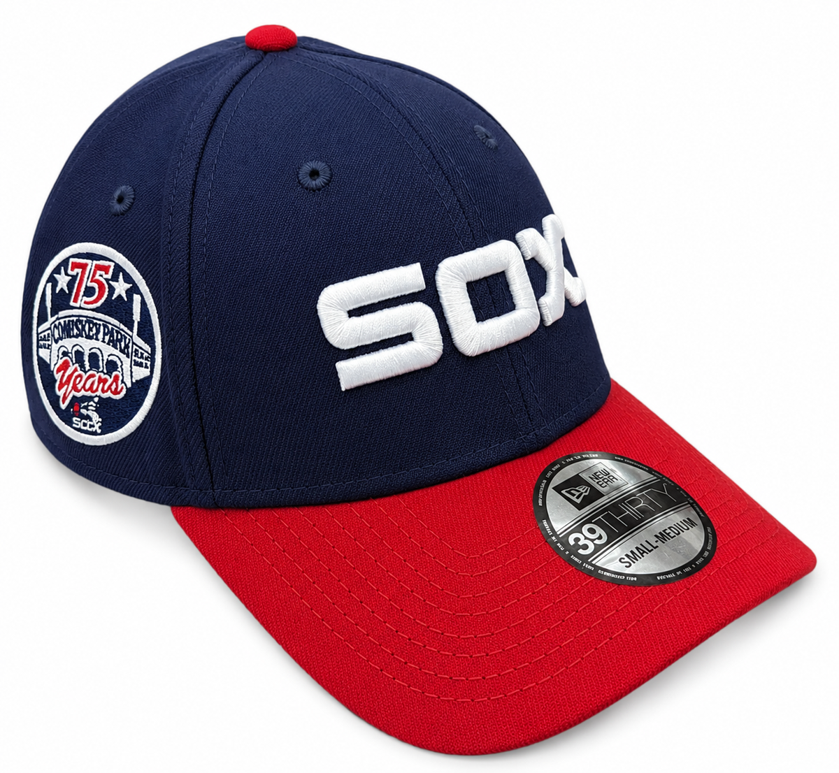 Chicago White Sox 1983 Road 2 Tone Navy/Red 75 Years 39THIRTY Flex Hat product image 1, provided for visual reference and
