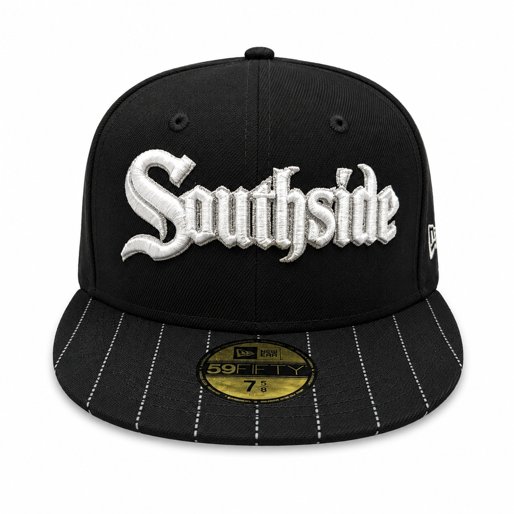 Chicago White Sox New Era Southside Black Stripe 59FIFTY Fitted Hat product image 2, provided for visual reference and