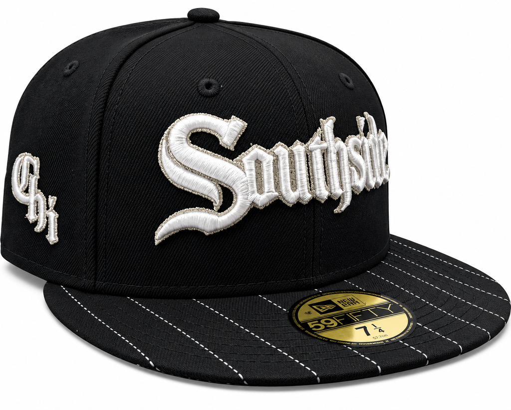 Chicago White Sox New Era Southside Black Stripe 59FIFTY Fitted Hat product image 1, provided for visual reference and