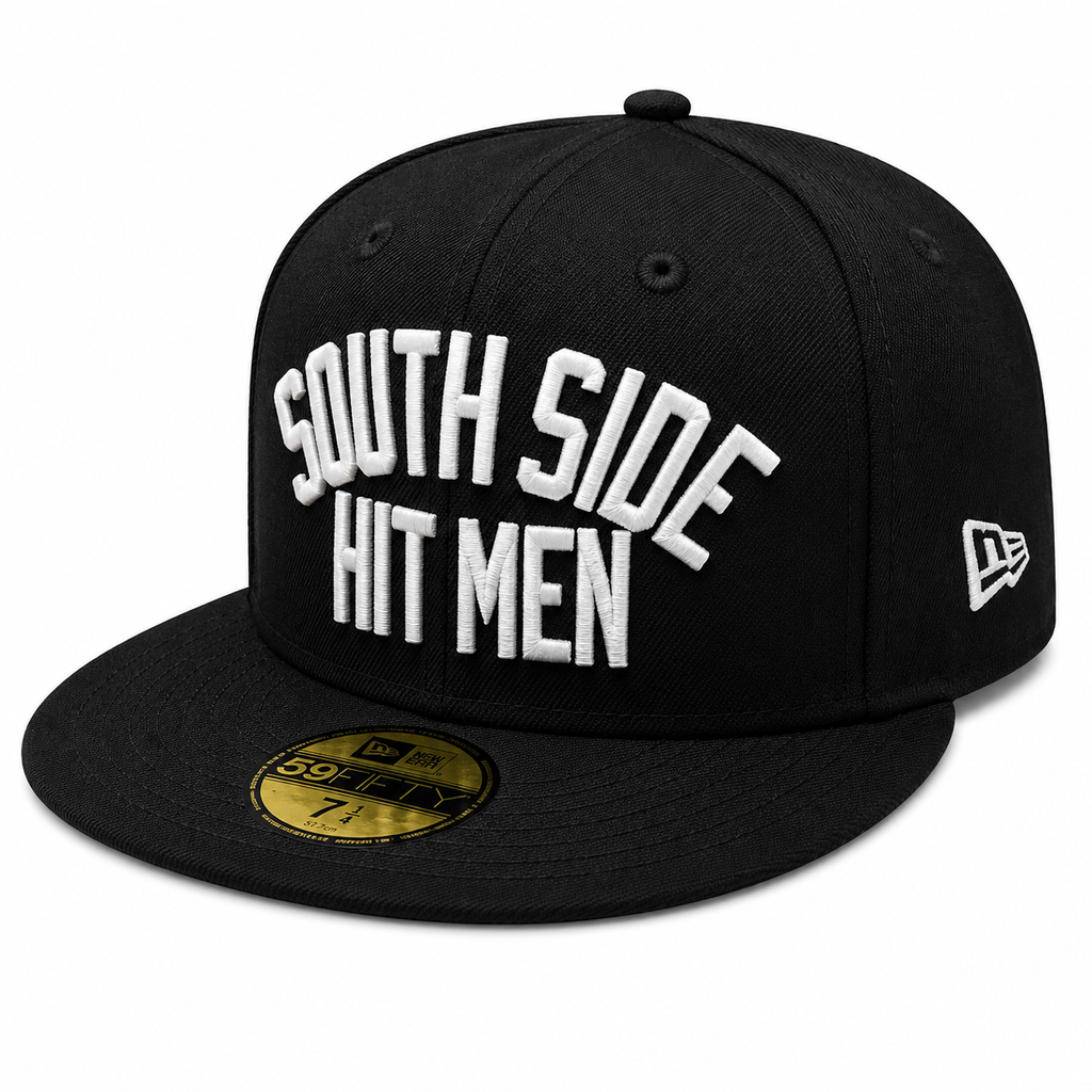 Chicago White Sox New Era Black South Side Hitmen 59FIFTY Fitted Hat product image 2, provided for visual reference and