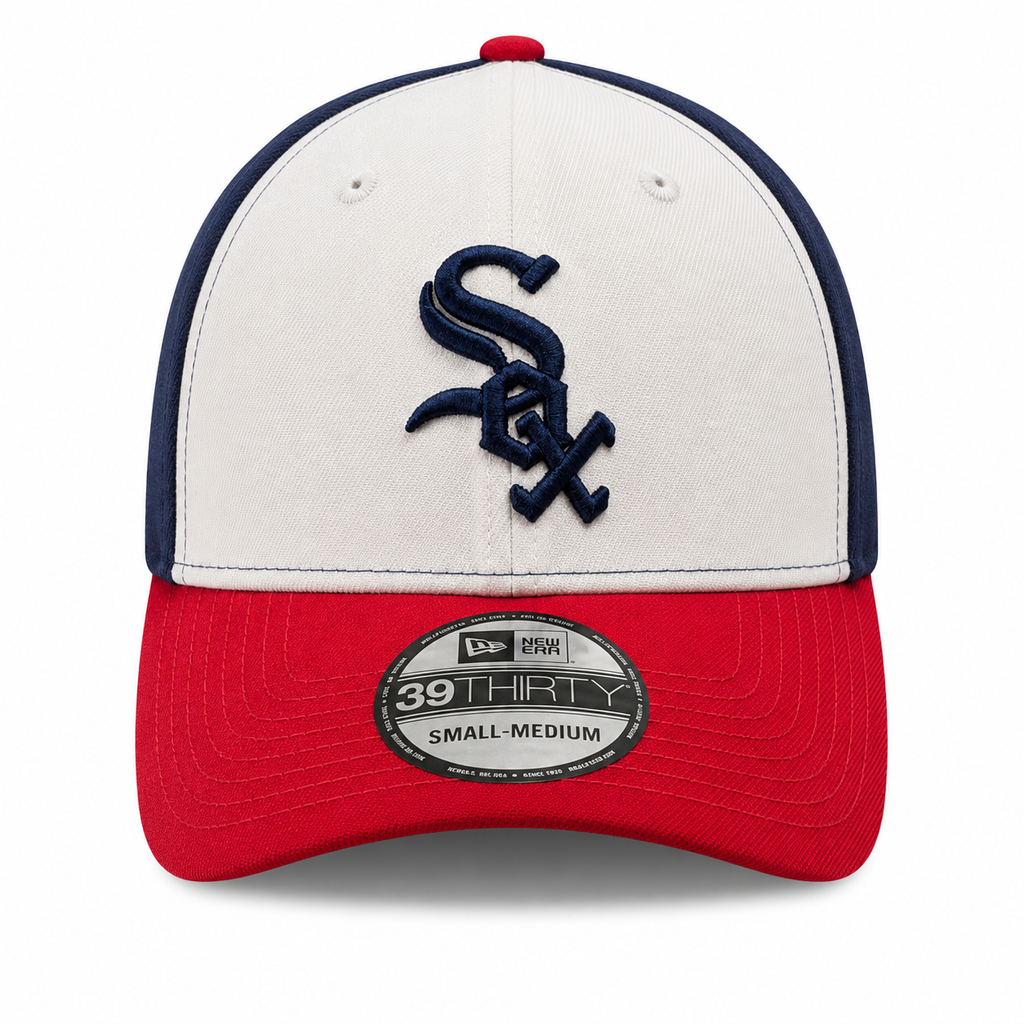 Chicago White Sox Mashup Navy/Red/White 39THIRTY Flex Fit New Era Hat product image 2, provided for visual reference and
