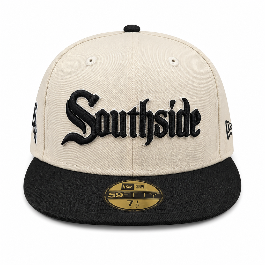 Chicago White Sox New Era Southside 2 Tone Chrome/Black City Connect 59FIFTY Fitted Hat product image 2, provided for visual