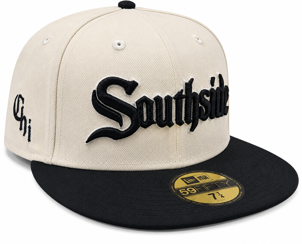 Chicago White Sox New Era Southside 2 Tone Chrome/Black City Connect 59FIFTY Fitted Hat product image 1, provided for visual