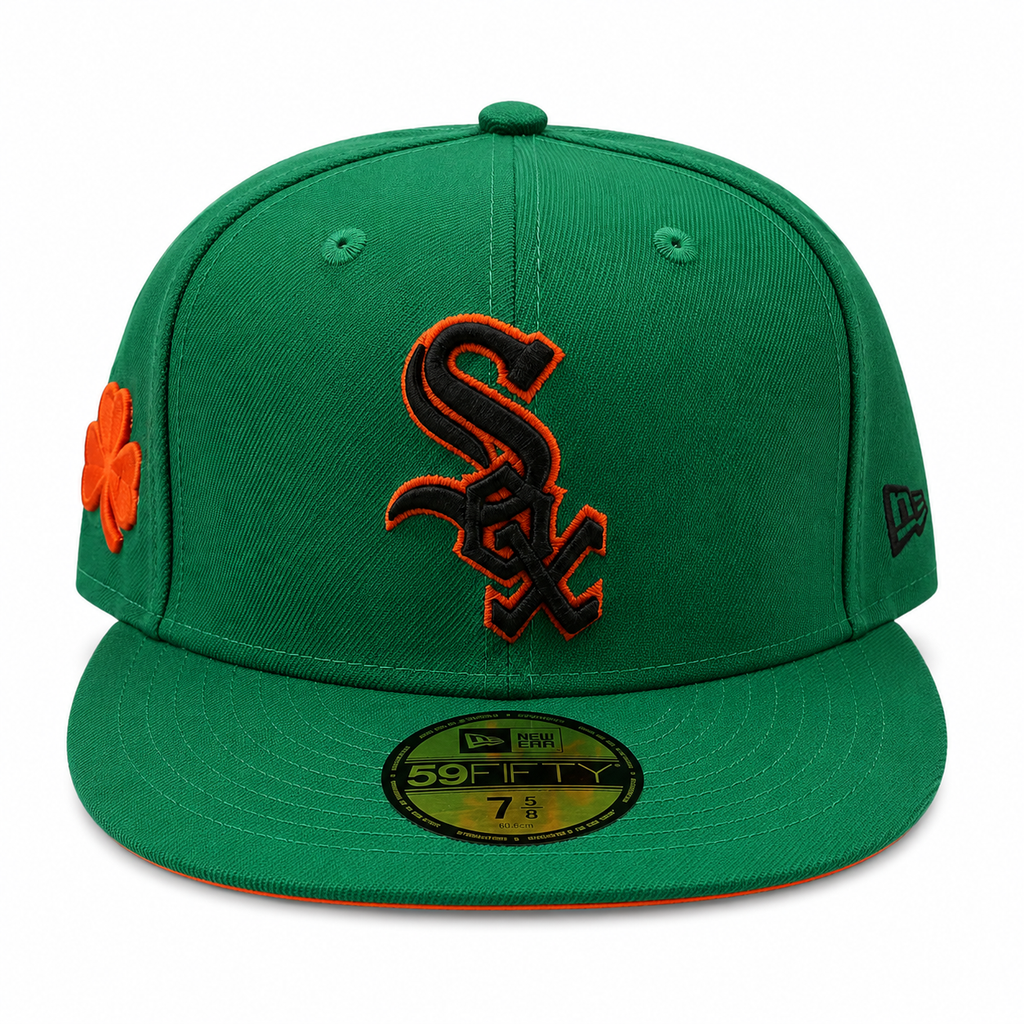Chicago White Sox New Era Kelly Green/Orange 59FIFTY Lucky Fitted Hat product image 2, provided for visual reference and