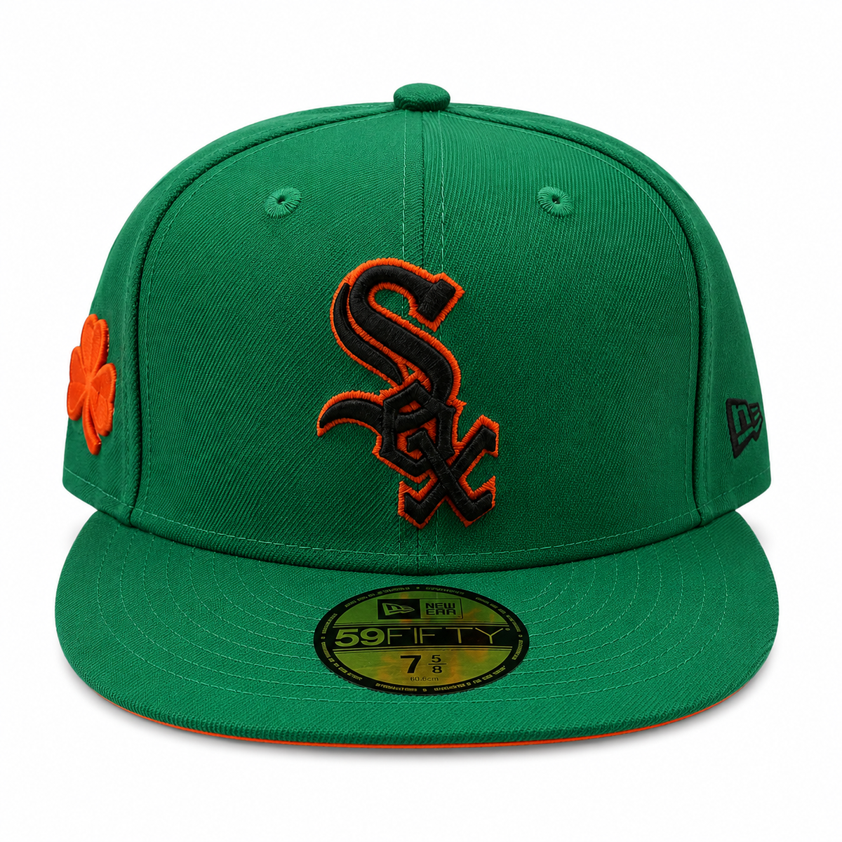 Chicago White Sox New Era Kelly Green/Orange 59FIFTY Lucky Fitted Hat product image 2, provided for visual reference and