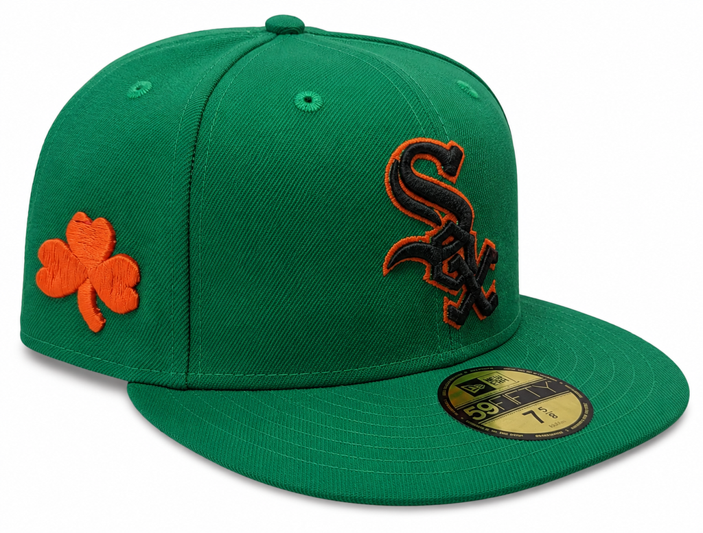 Chicago White Sox New Era Kelly Green/Orange 59FIFTY Lucky Fitted Hat product image 1, provided for visual reference and