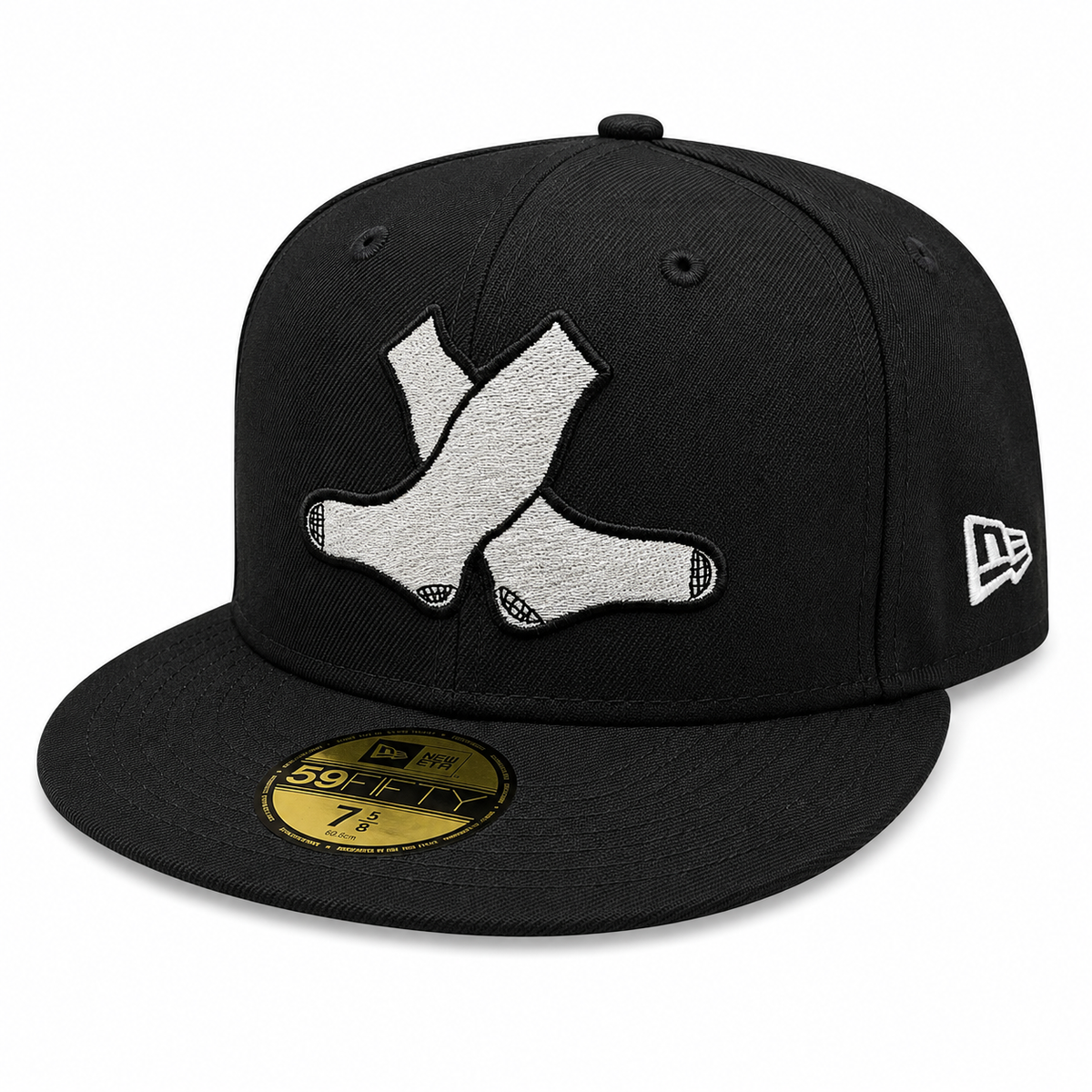 Chicago White Sox New Era 1920 Cross Socks Black 59FIFTY Fitted Hat product image 3, provided for visual reference and