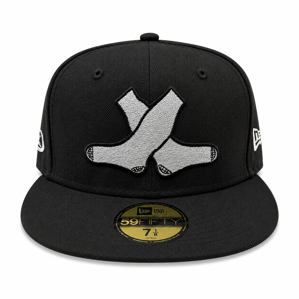 Chicago White Sox New Era 1920 Cross Socks Black 59FIFTY Fitted Hat product image 2, provided for visual reference and