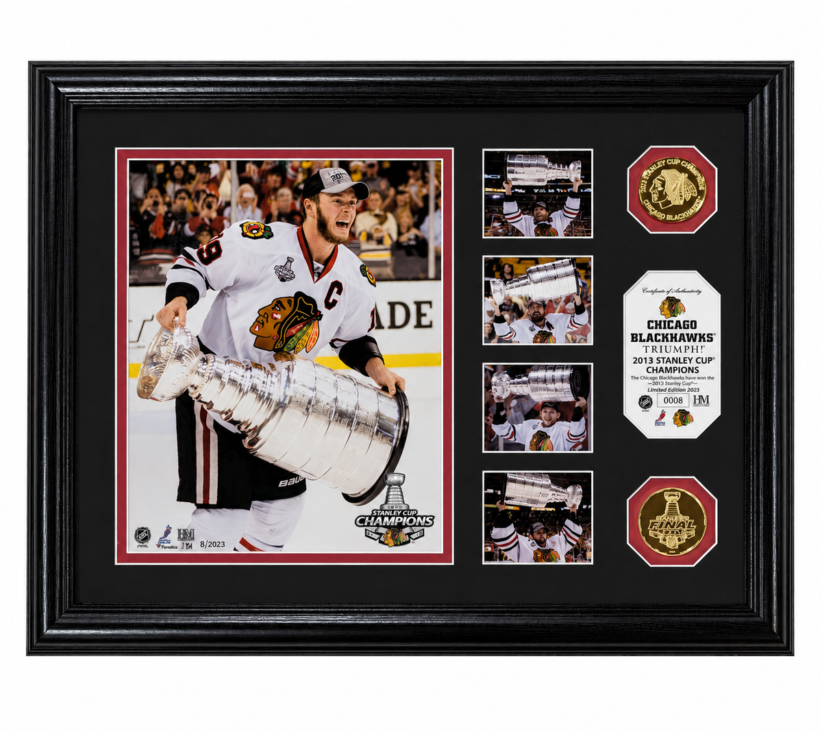 Chicago Blackhawks Highland Mint 2013 Stanley Cup Champions "Triumph" Gold Coin Mint Frame product image 1, provided for
