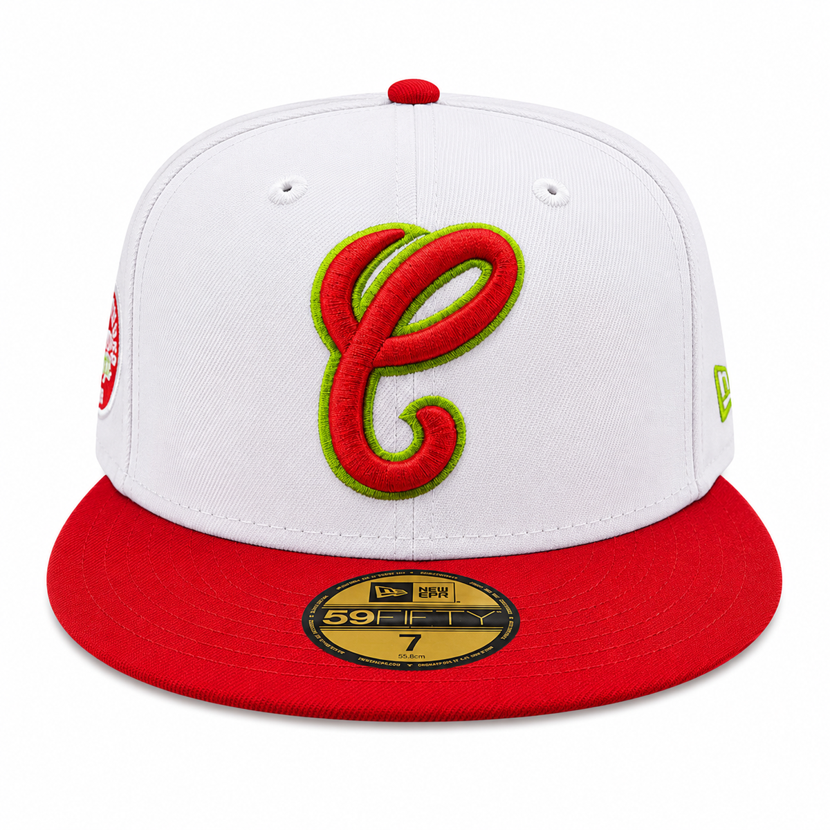 Chicago White Sox New Era White/Red/Lime 59FIFTY Fitted Hat product image 2, provided for visual reference and product