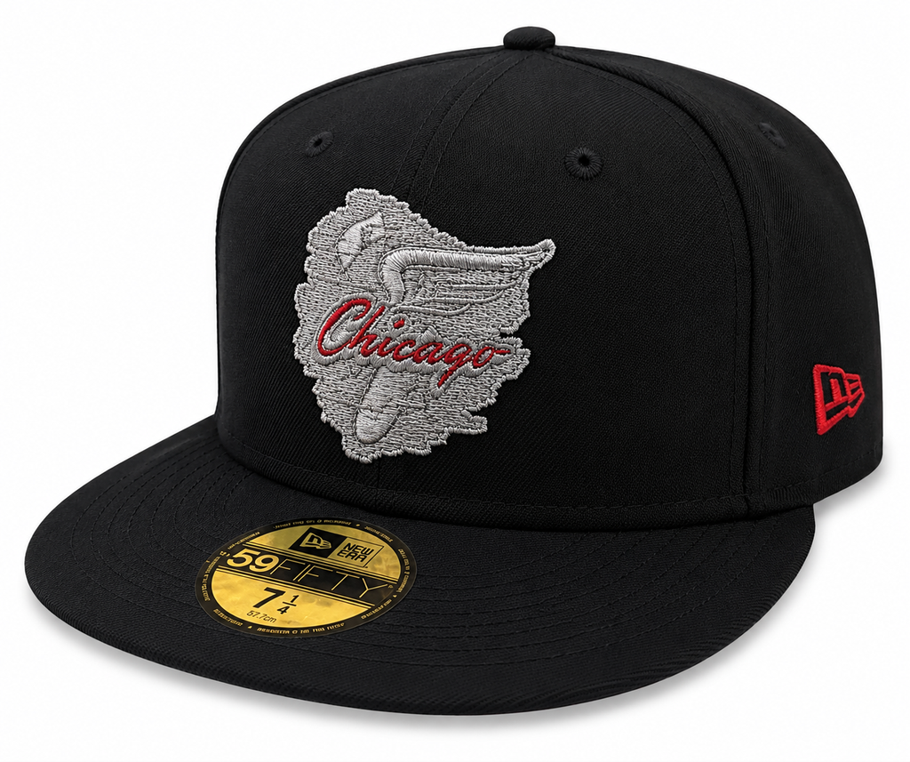Chicago White Sox New Era Black Go Go 59FIFTY Fitted Hat product image 1, provided for visual reference and product detail