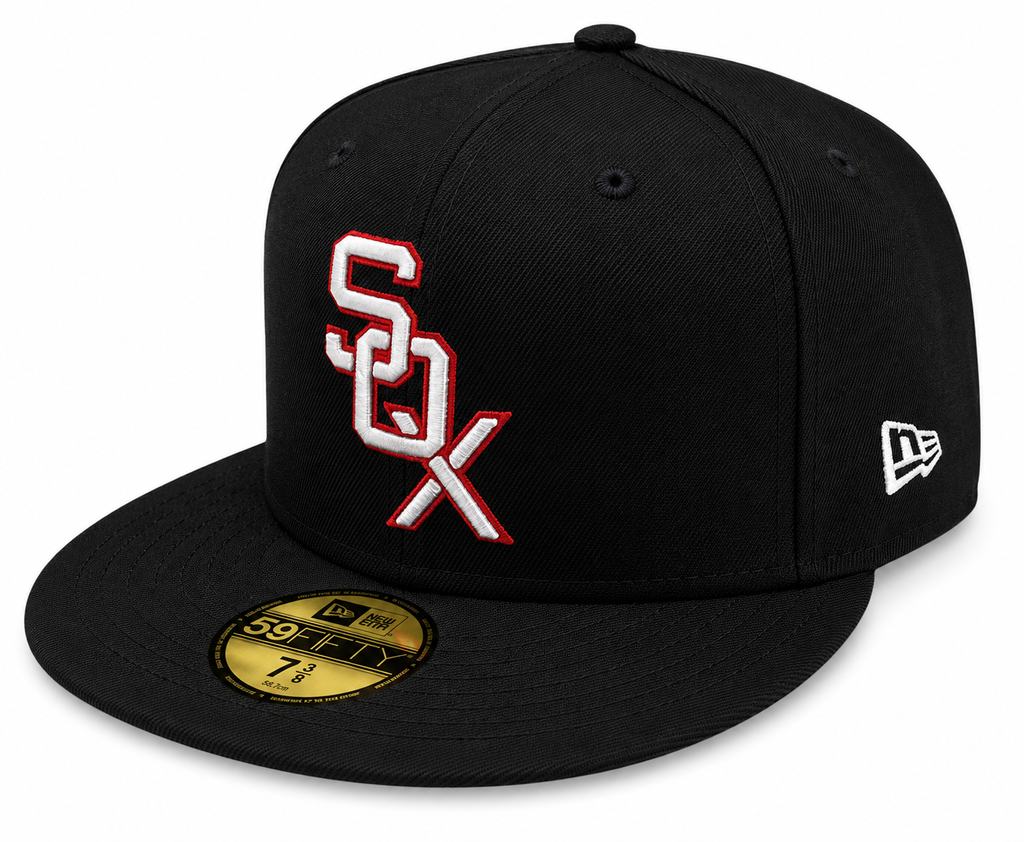 Chicago White Sox New Era Black 1959 59FIFTY Fitted Hat product image 1, provided for visual reference and product detail