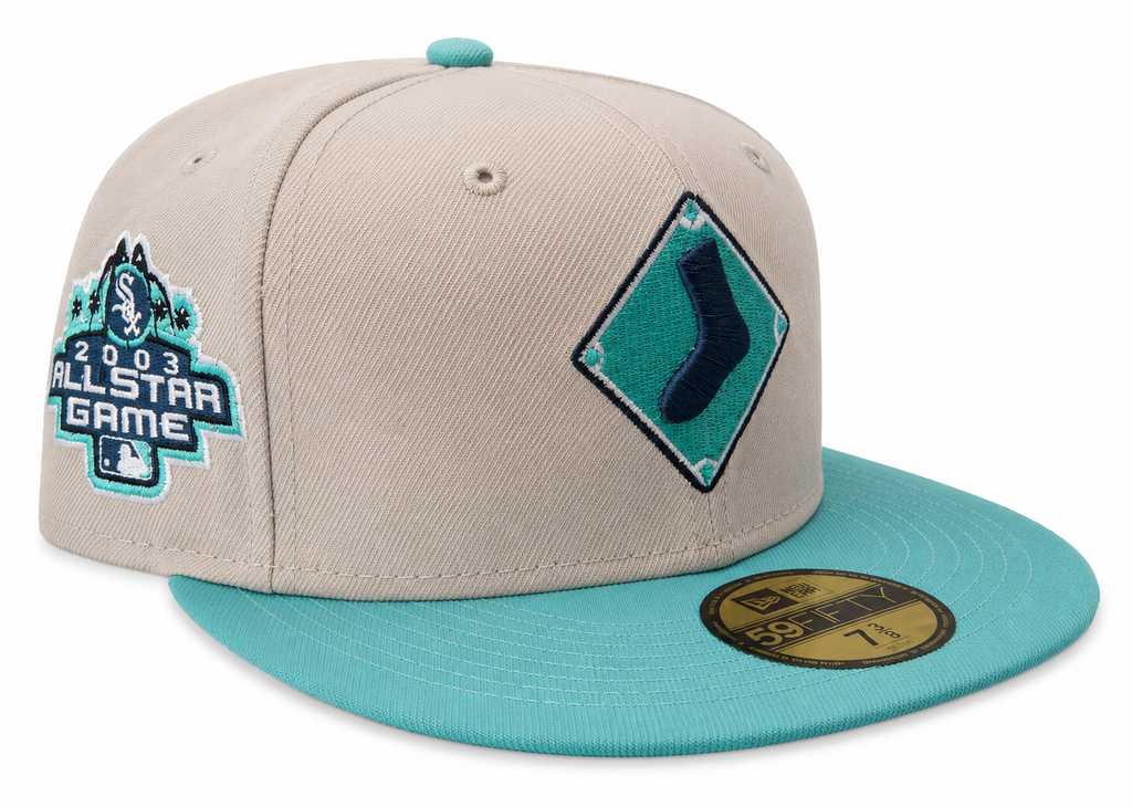 Chicago White Sox 2003 ASG New Era 2 Tone Stone/Mint Rock Pack 59FIFTY Fitted Hat product image 1, provided for visual