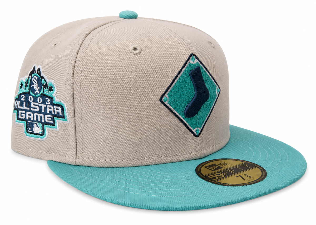 Chicago White Sox 2003 ASG New Era 2 Tone Stone/Mint Rock Pack 59FIFTY Fitted Hat product image 1, provided for visual