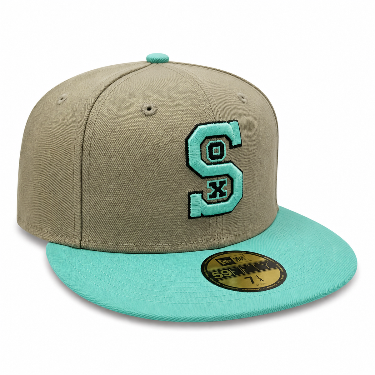 Chicago White Sox New Era Camel/Mint 59FIFTY Fitted Hat product image 2, provided for visual reference and product detail