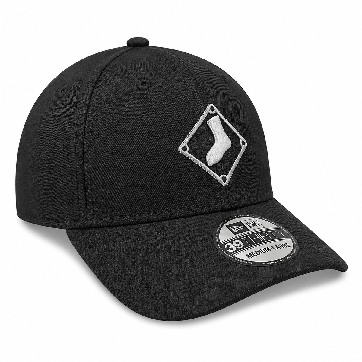 Chicago White Sox New Era Diamond Black 39THIRTY Flex Fit Cap product image 3, provided for visual reference and product